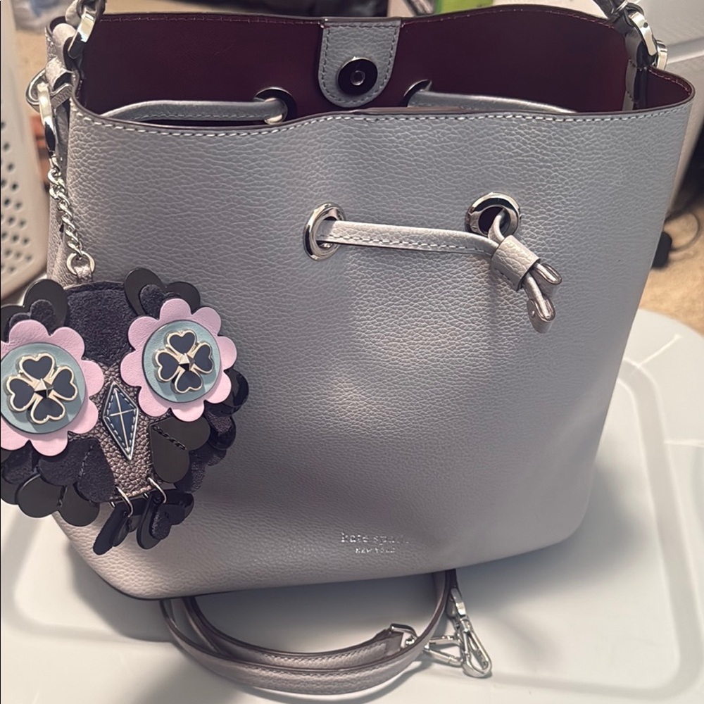Kate Spade Gray Bucket Bag